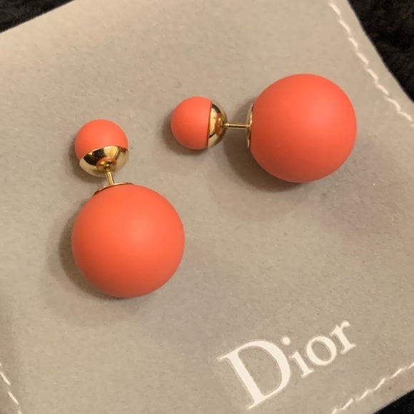 Dior Tribales Coral Orange Earrings - Picture 2 of 9